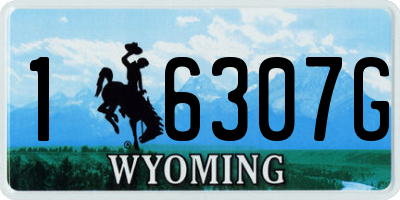WY license plate 16307G