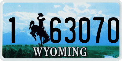 WY license plate 16307O