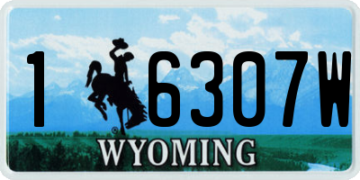 WY license plate 16307W
