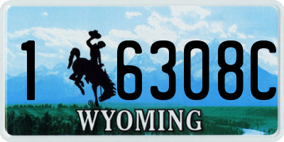 WY license plate 16308C