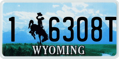 WY license plate 16308T