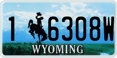 WY license plate 16308W
