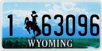 WY license plate 163096