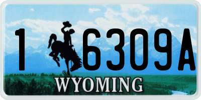 WY license plate 16309A