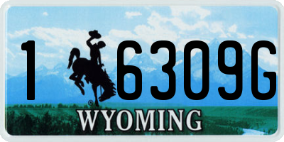 WY license plate 16309G