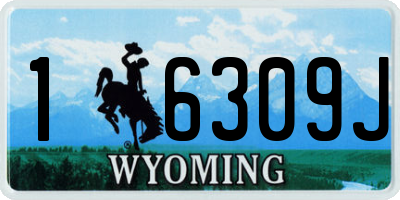 WY license plate 16309J