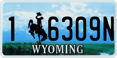 WY license plate 16309N