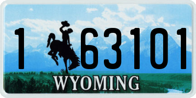 WY license plate 163101