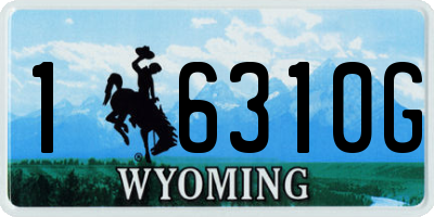 WY license plate 16310G