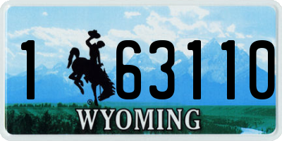 WY license plate 163110