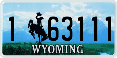 WY license plate 163111