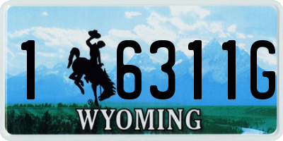 WY license plate 16311G
