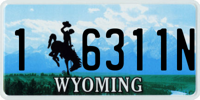 WY license plate 16311N