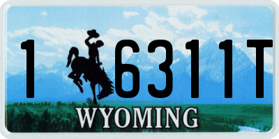 WY license plate 16311T