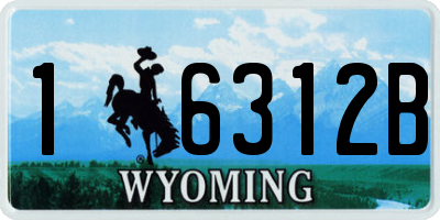 WY license plate 16312B