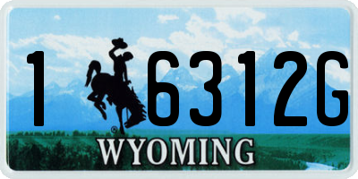 WY license plate 16312G