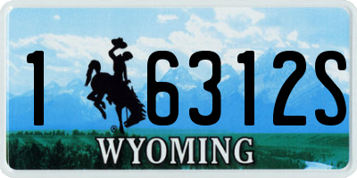 WY license plate 16312S