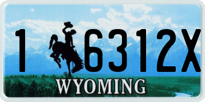 WY license plate 16312X