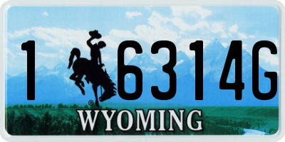 WY license plate 16314G