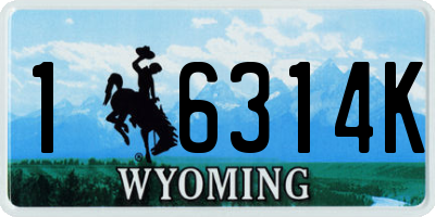 WY license plate 16314K