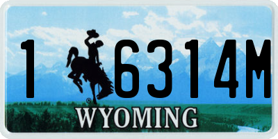 WY license plate 16314M
