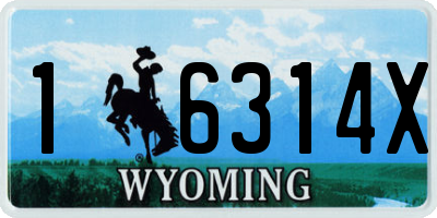 WY license plate 16314X