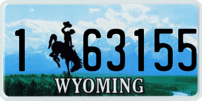 WY license plate 163155