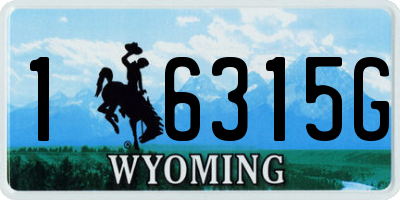 WY license plate 16315G