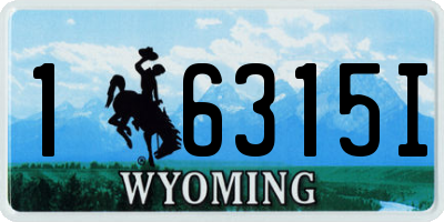 WY license plate 16315I