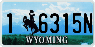 WY license plate 16315N