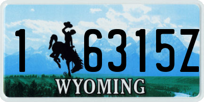 WY license plate 16315Z