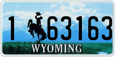 WY license plate 163163