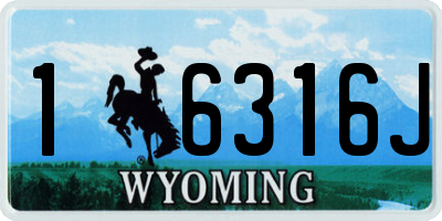 WY license plate 16316J