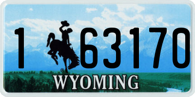 WY license plate 163170