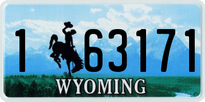 WY license plate 163171