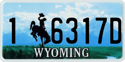WY license plate 16317D
