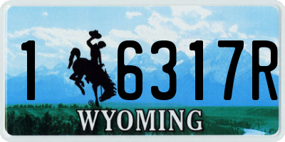 WY license plate 16317R