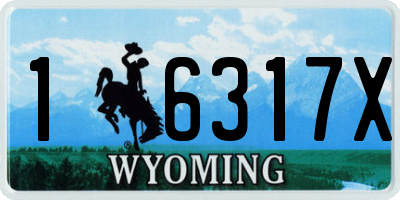 WY license plate 16317X