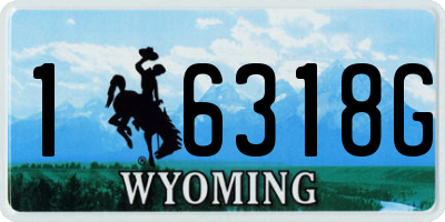 WY license plate 16318G