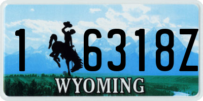 WY license plate 16318Z