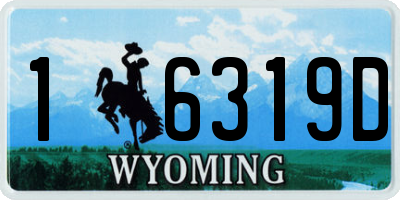 WY license plate 16319D