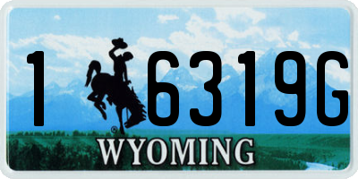 WY license plate 16319G