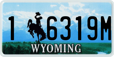 WY license plate 16319M