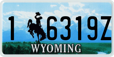 WY license plate 16319Z