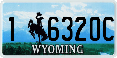 WY license plate 16320C