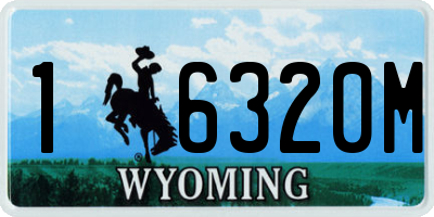 WY license plate 16320M