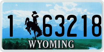 WY license plate 163218