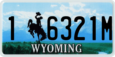 WY license plate 16321M