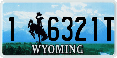 WY license plate 16321T