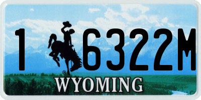 WY license plate 16322M